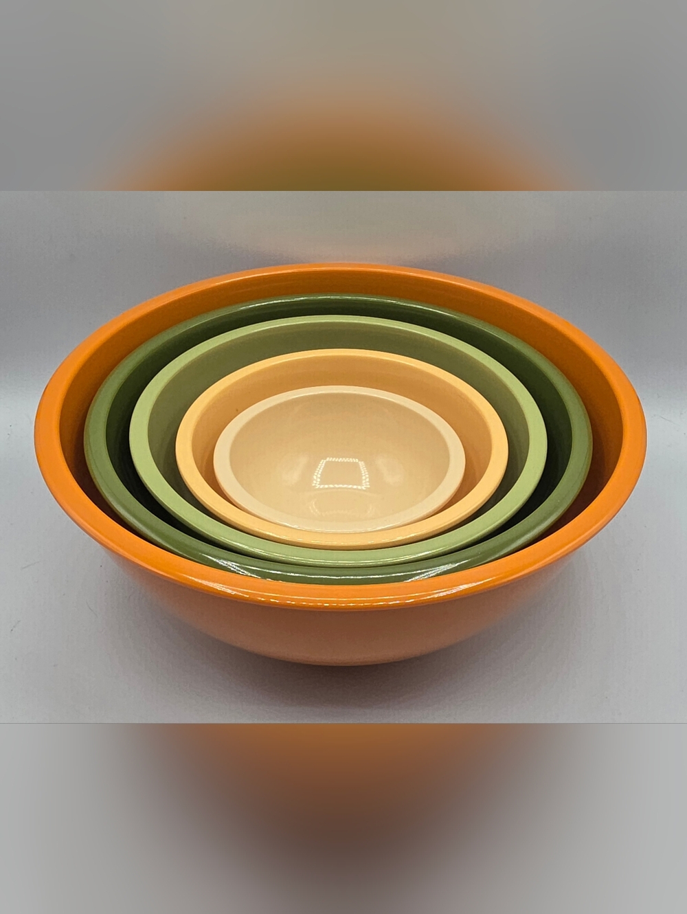 Certified International Melamine Nesting Mixing Bowls 5 Pc Set Retro Colors.